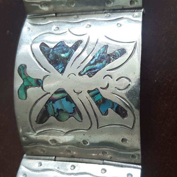 Mexico marked sterling butterfly bracelet - Picture 3 of 3